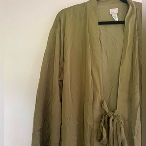 A New Day Sage Green Silky Robe